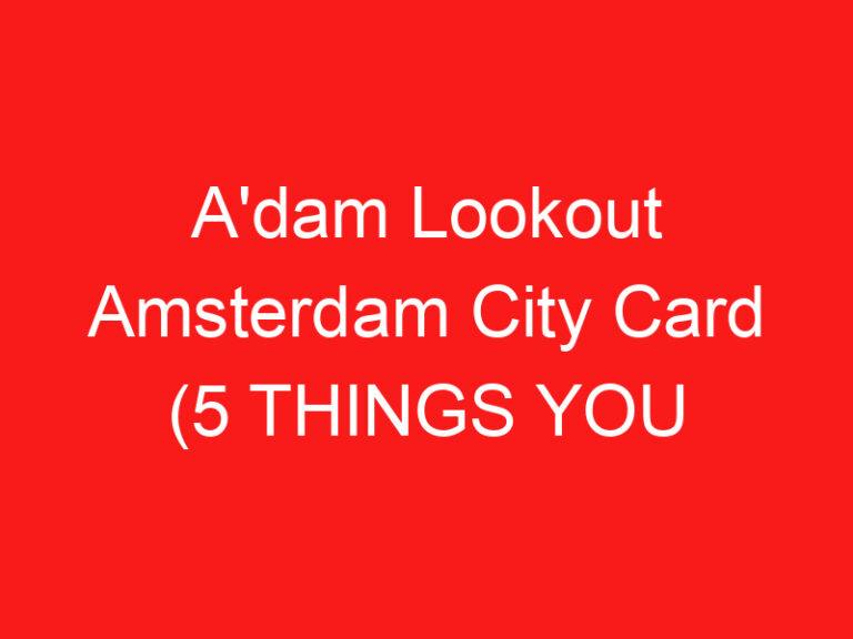 A'dam Lookout Amsterdam City Card (5 COSE CHE DEVI SAPERE!)