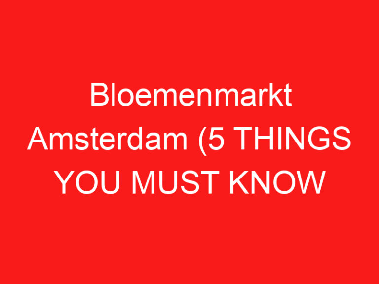 Bloemenmarkt Amsterdam (5 THINGS YOU MUST KNOW About This Flower market