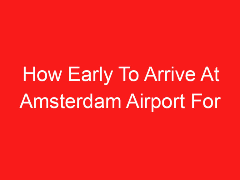 How Early To Arrive At Amsterdam Airport For International Flight (اقرأ هذا أولا!)