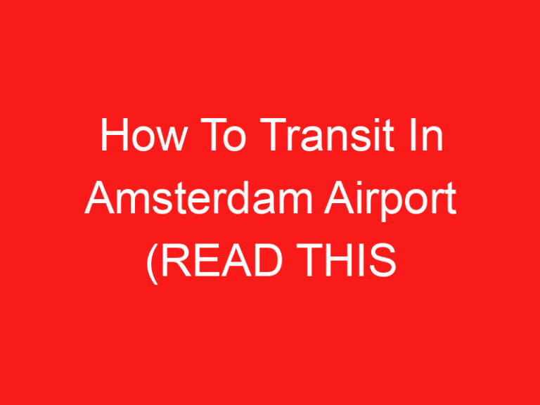 How To Transit In Amsterdam Airport (READ THIS FIRST!)