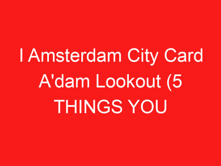 I Amsterdam City Card A’dam Lookout (5 THINGS YOU MUST KNOW!)