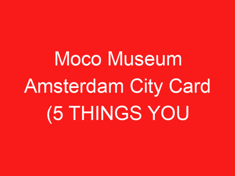 Moco Museum Amsterdam City Card (5 CE QUE VOUS DEVEZ SAVOIR!)