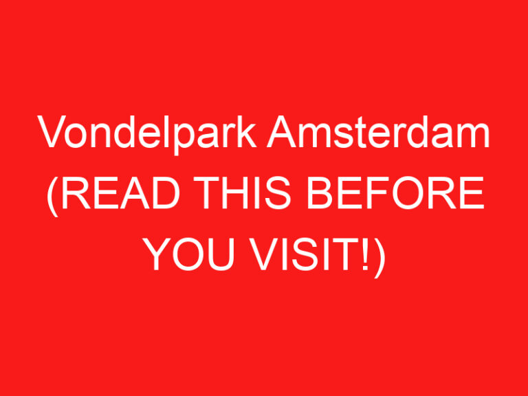 Vondelpark Amsterdam (LESEN SIE DIES VOR IHREM BESUCH!)