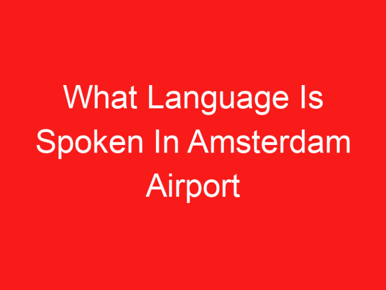 What Language Is Spoken In Amsterdam Airport (اقرأ هذا أولا!)