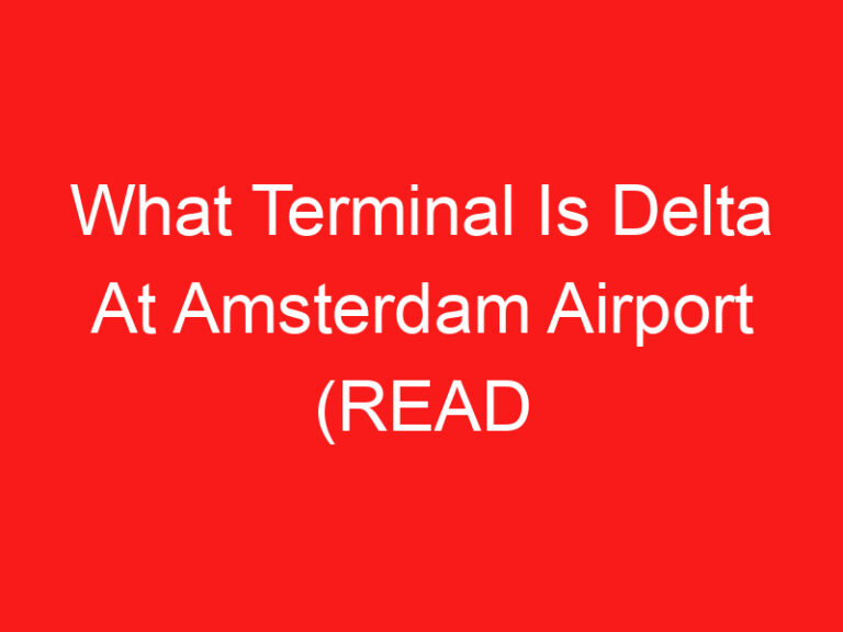 What Terminal Is Delta At Amsterdam Airport (READ THIS FIRST!)