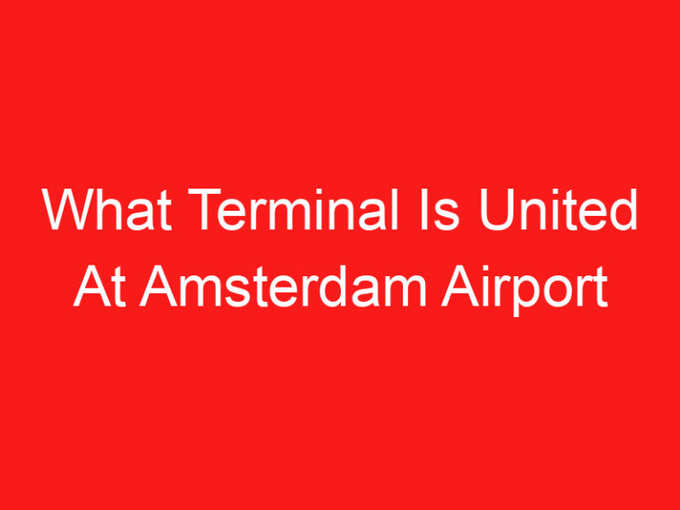 What Terminal Is United At Amsterdam Airport (اقرأ هذا أولا!)