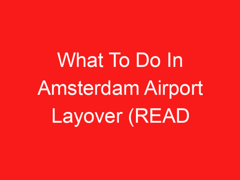 What To Do In Amsterdam Airport Layover (이것을 먼저 읽으십시오!)