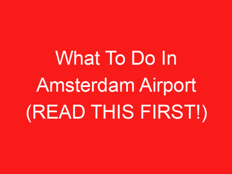 What To Do In Amsterdam Airport (READ THIS FIRST!)